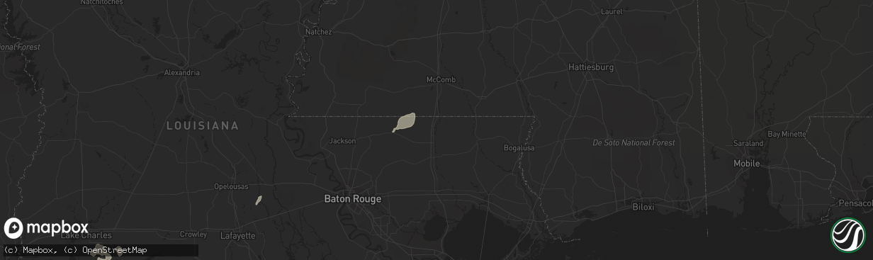 Hail map in Kentwood, LA on December 27, 2018