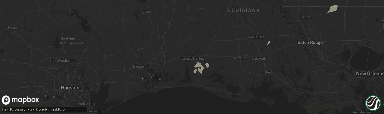 Hail map in Lake Charles, LA on December 27, 2018