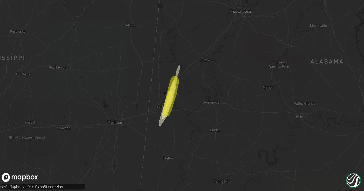Hail map in Livingston, AL on December 27, 2018
