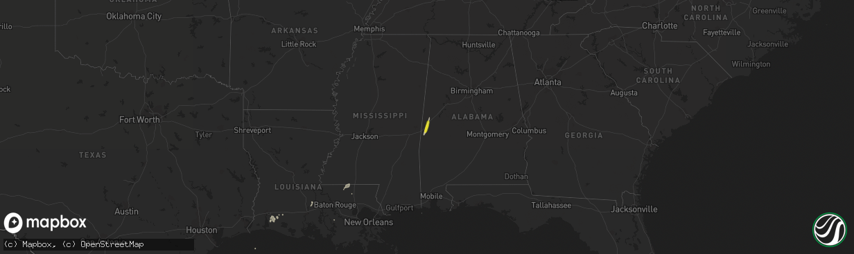 Hail map on December 27, 2018