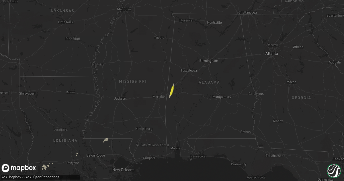 Hail map on December 27, 2018