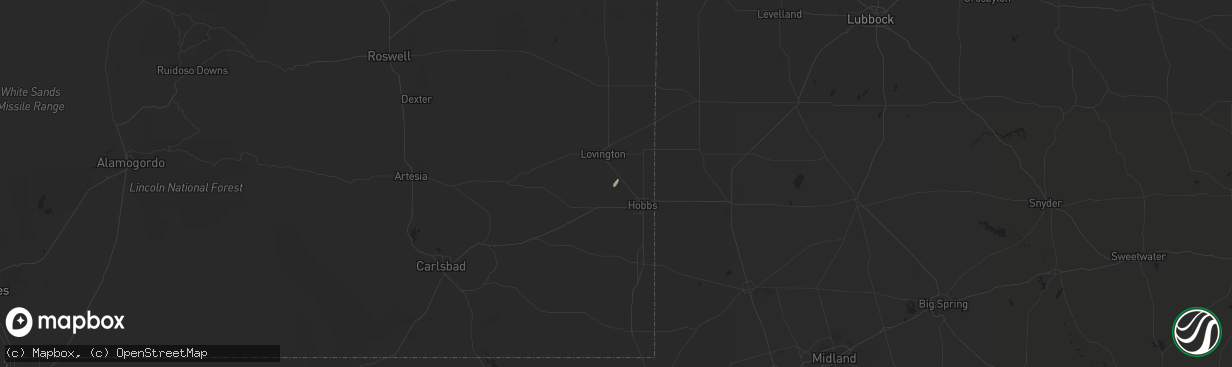 Hail map in Hobbs, NM on December 27, 2019
