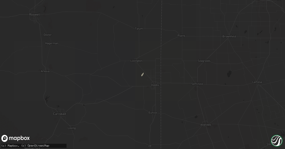 Hail map in Hobbs, NM on December 27, 2019