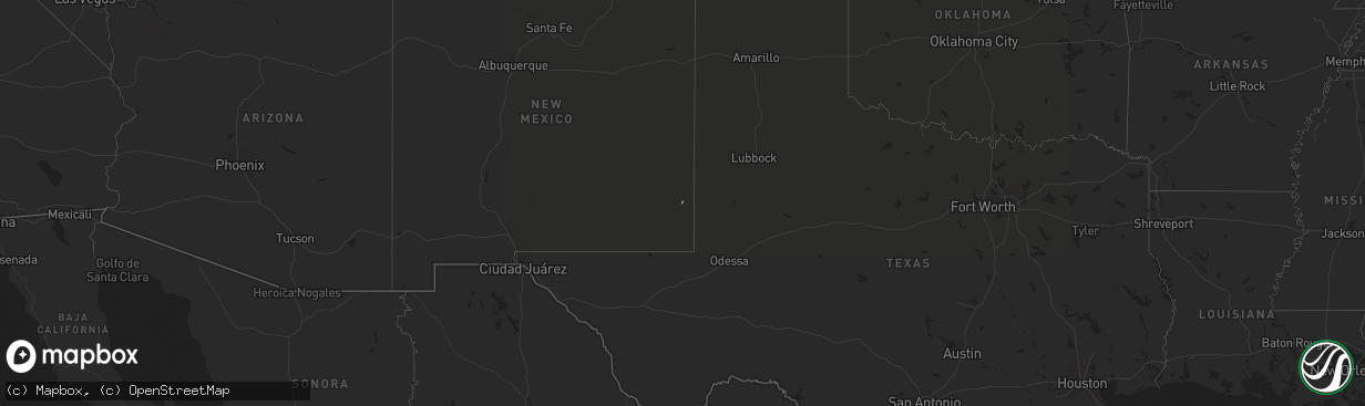 Hail map in New Mexico on December 27, 2019