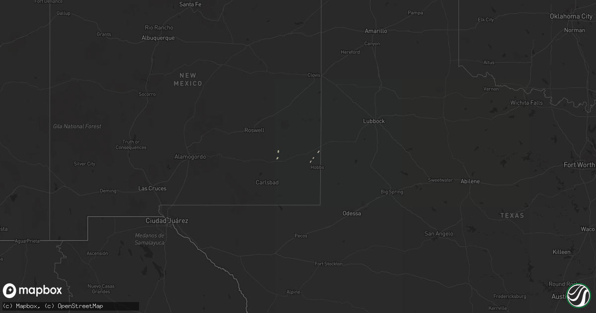Hail map on December 27, 2019