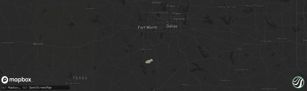 Hail map in Alvarado, TX on December 27, 2024