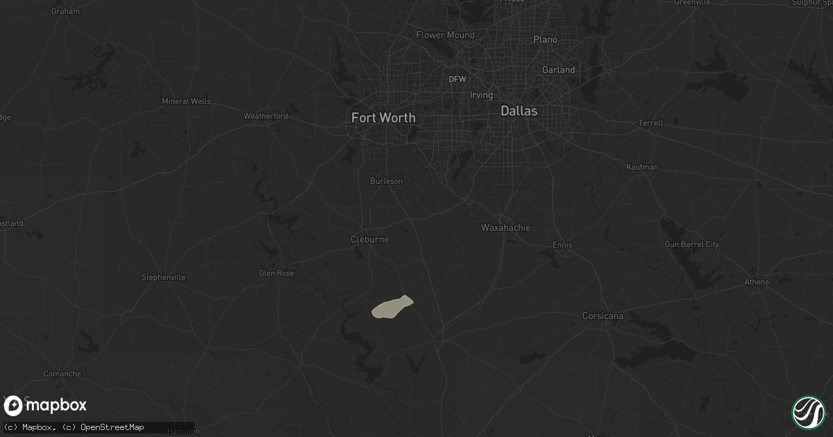 Hail map in Alvarado, TX on December 27, 2024