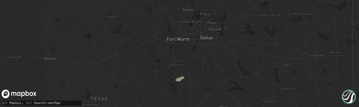 Hail map in Burleson, TX on December 27, 2024