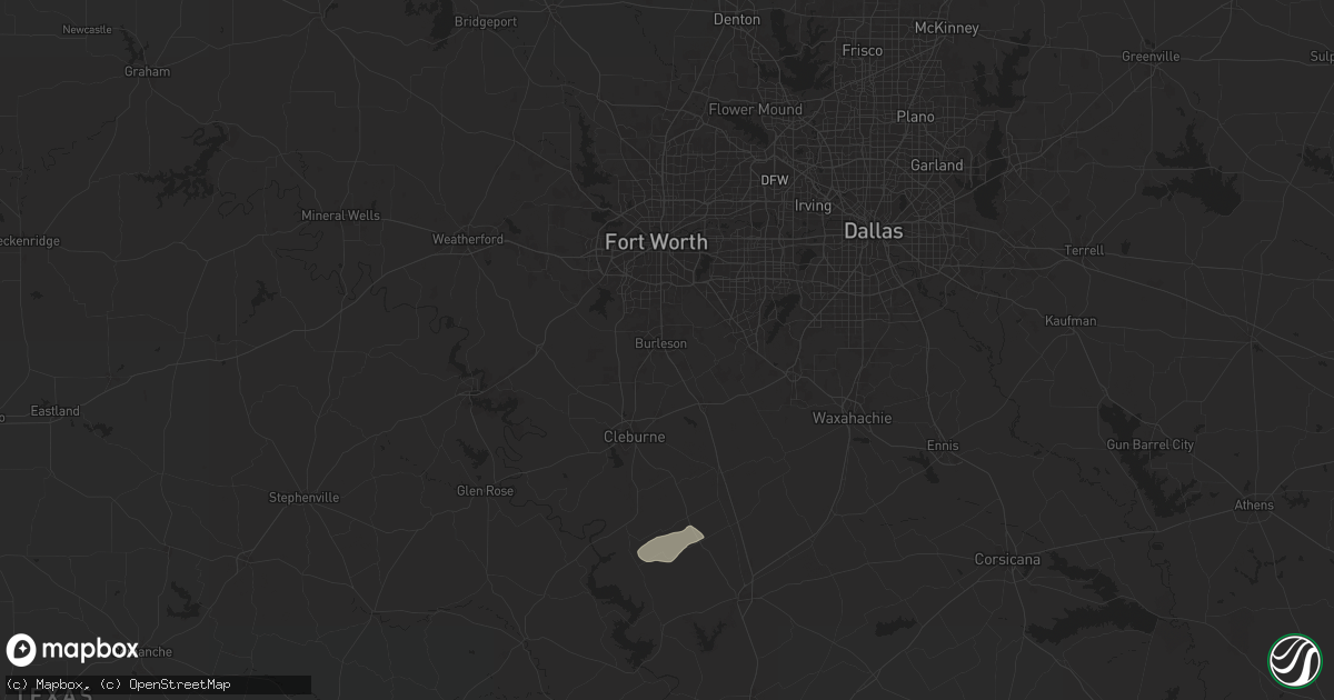 Hail map in Burleson, TX on December 27, 2024