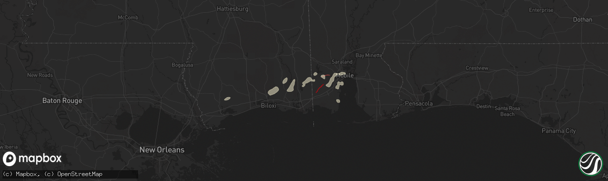 Hail map in Moss Point, MS on December 27, 2024