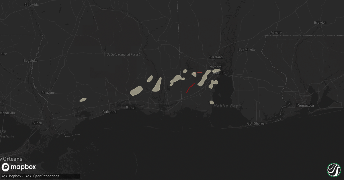 Hail map in Moss Point, MS on December 27, 2024