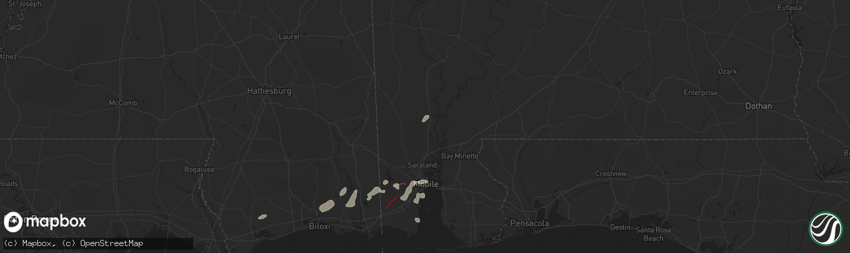 Hail map in Mount Vernon, AL on December 27, 2024