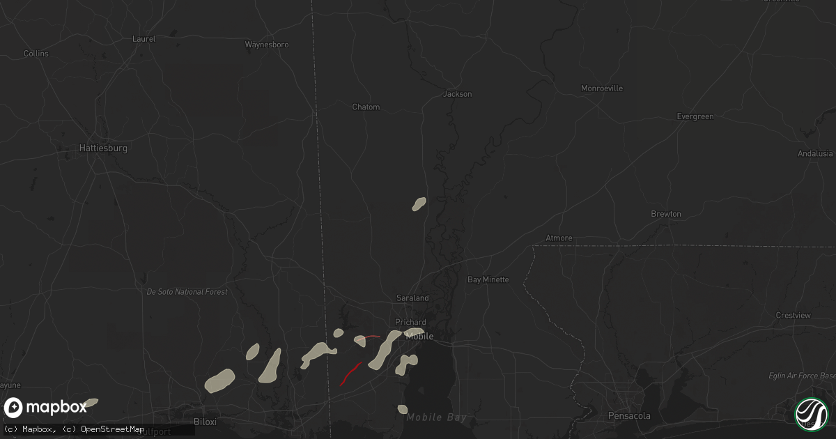 Hail map in Mount Vernon, AL on December 27, 2024