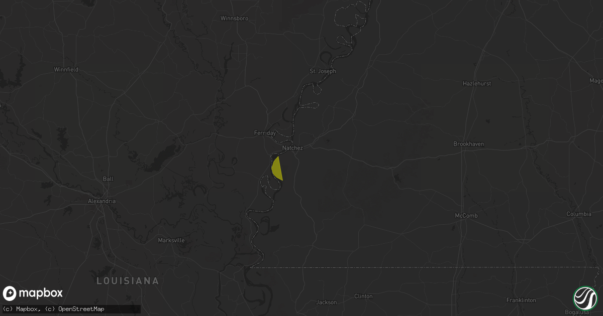 Hail map in Natchez, MS on December 27, 2024