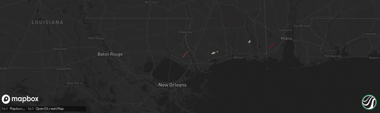 Hail map in Pearl River, LA on December 27, 2024