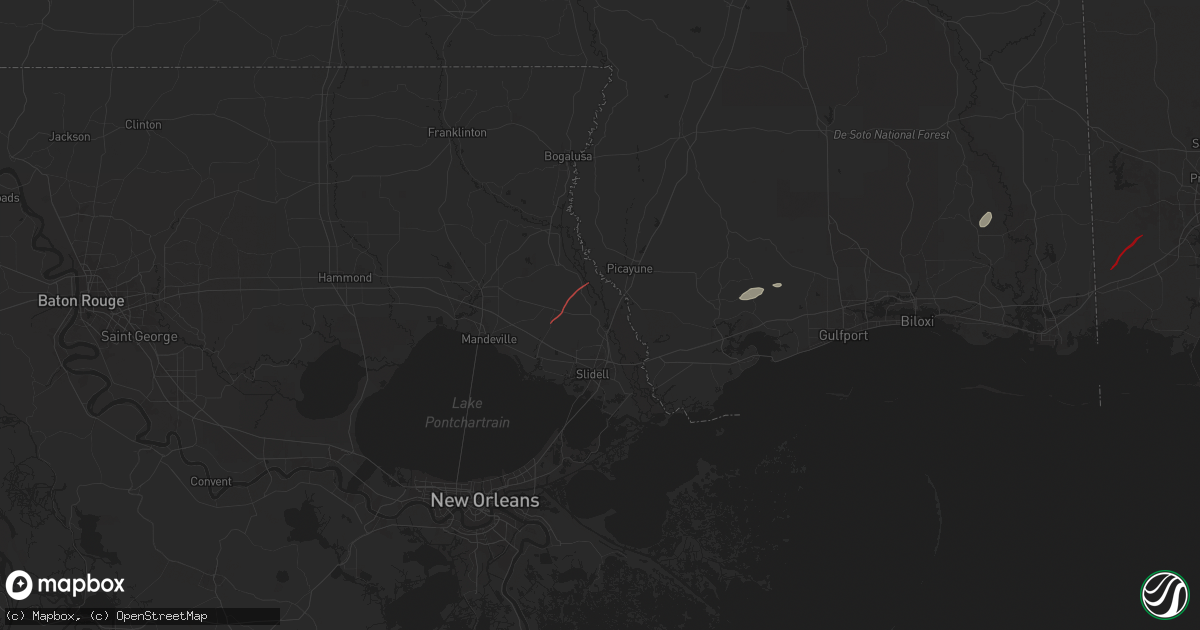 Hail map in Pearl River, LA on December 27, 2024