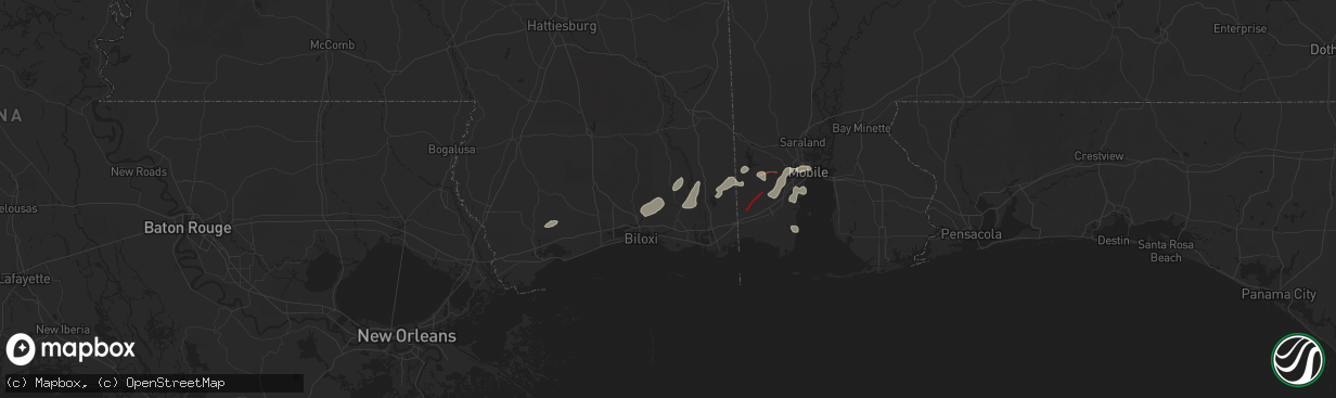 Hail map in Vancleave, MS on December 27, 2024