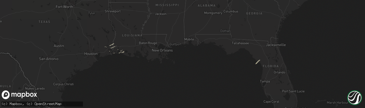 Hail map in Florida on December 28, 2012