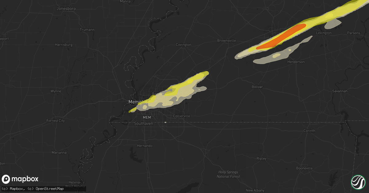 Hail map in Eads, TN on December 28, 2016