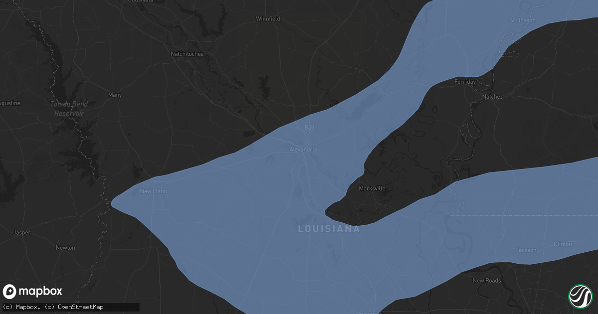 Hail map in Alexandria, LA on December 28, 2024