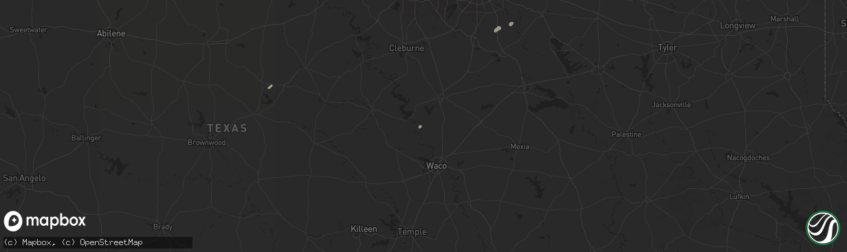 Hail map in Aquilla, TX on December 28, 2024