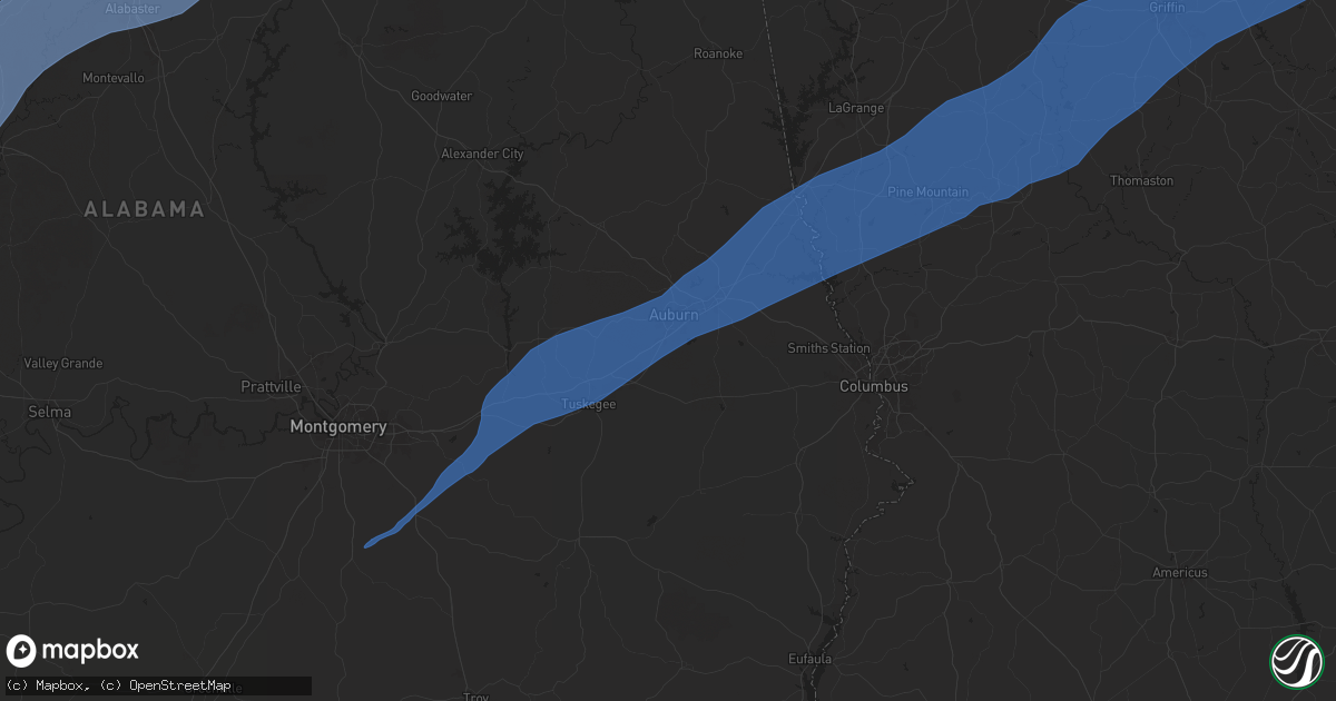 Hail map in Auburn, AL on December 28, 2024