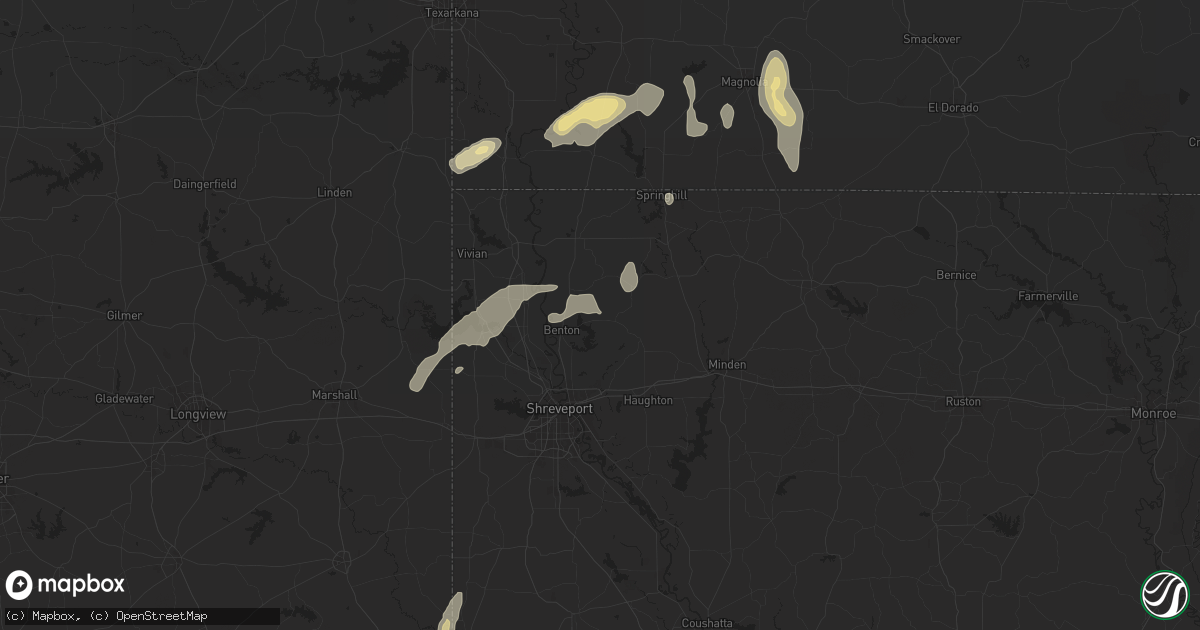 Hail map in Benton, LA on December 28, 2024