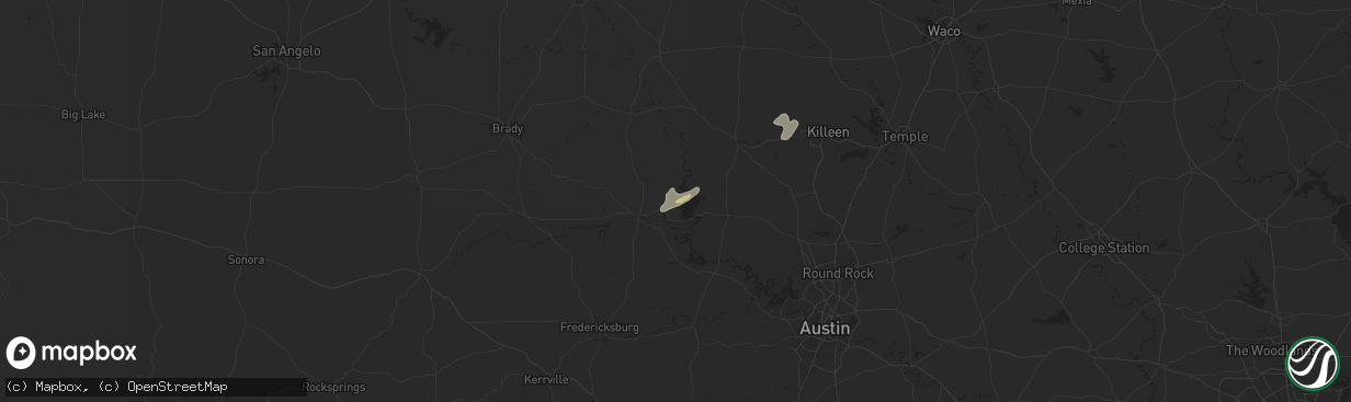 Hail map in Bluffton, TX on December 28, 2024