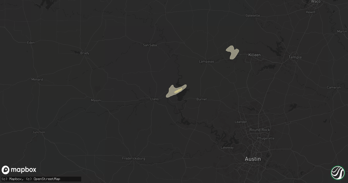 Hail map in Bluffton, TX on December 28, 2024