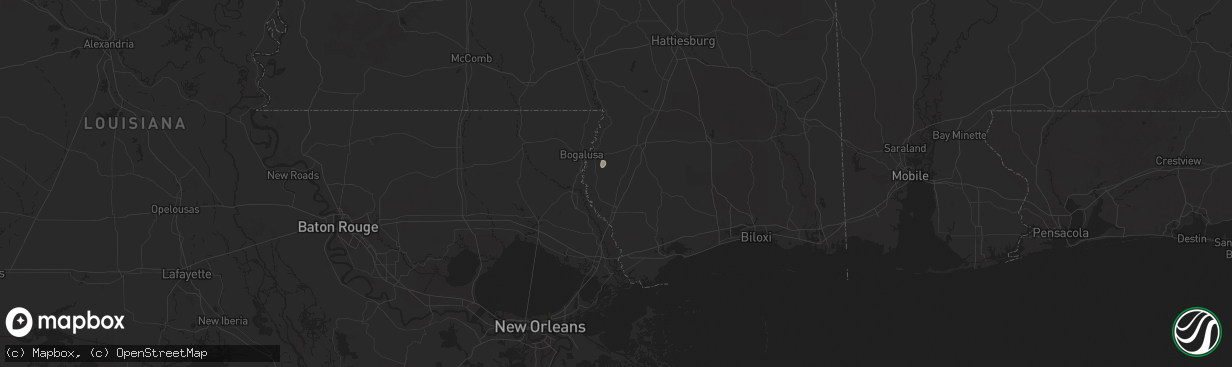 Hail map in Carriere, MS on December 28, 2024