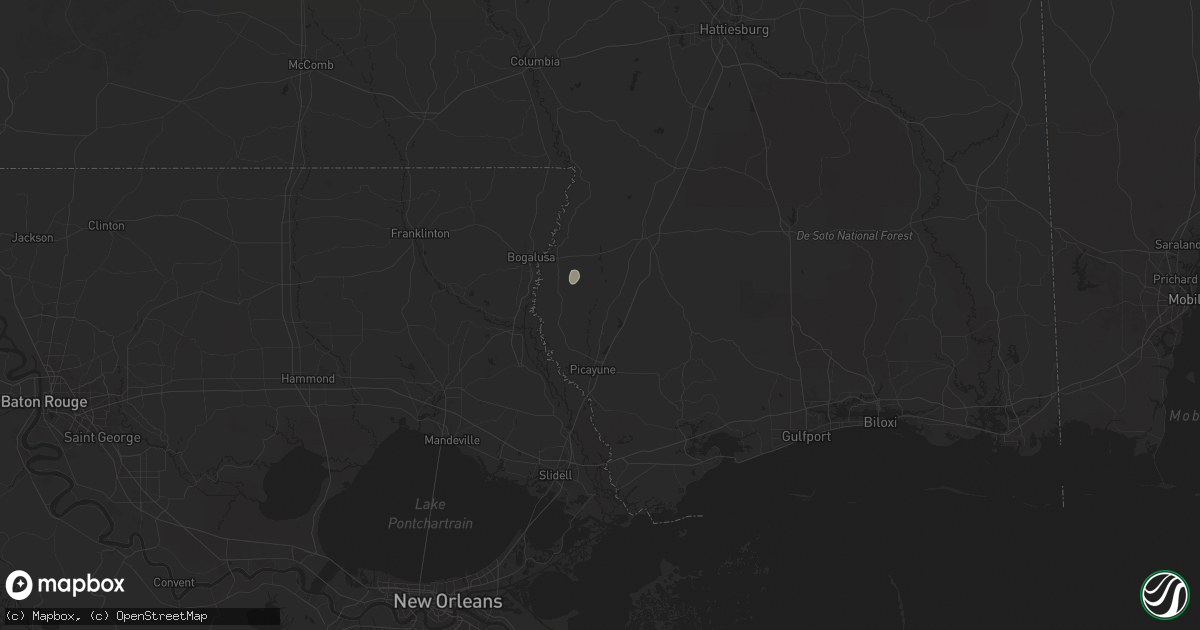Hail map in Carriere, MS on December 28, 2024