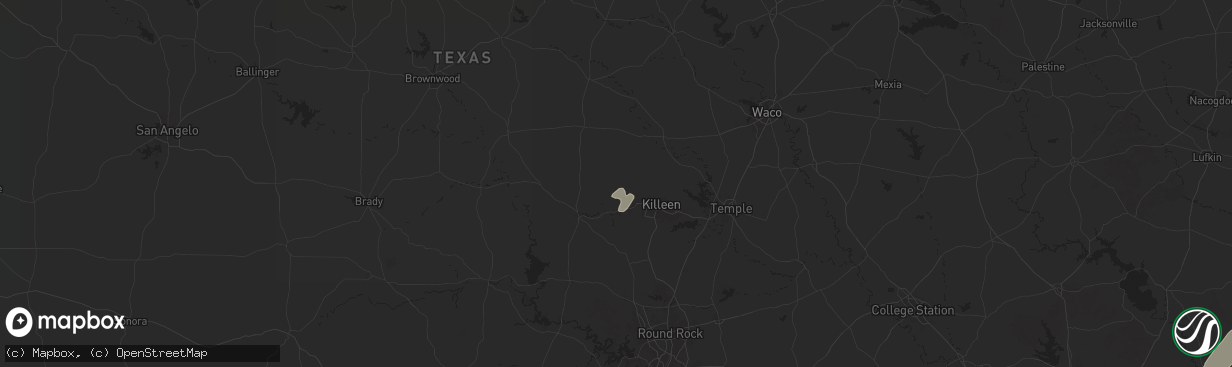 Hail map in Copperas Cove, TX on December 28, 2024