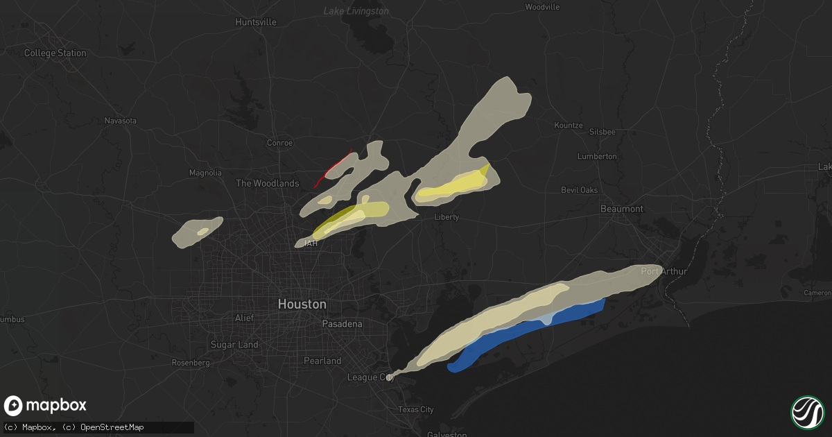 Hail map in Dayton, TX on December 28, 2024