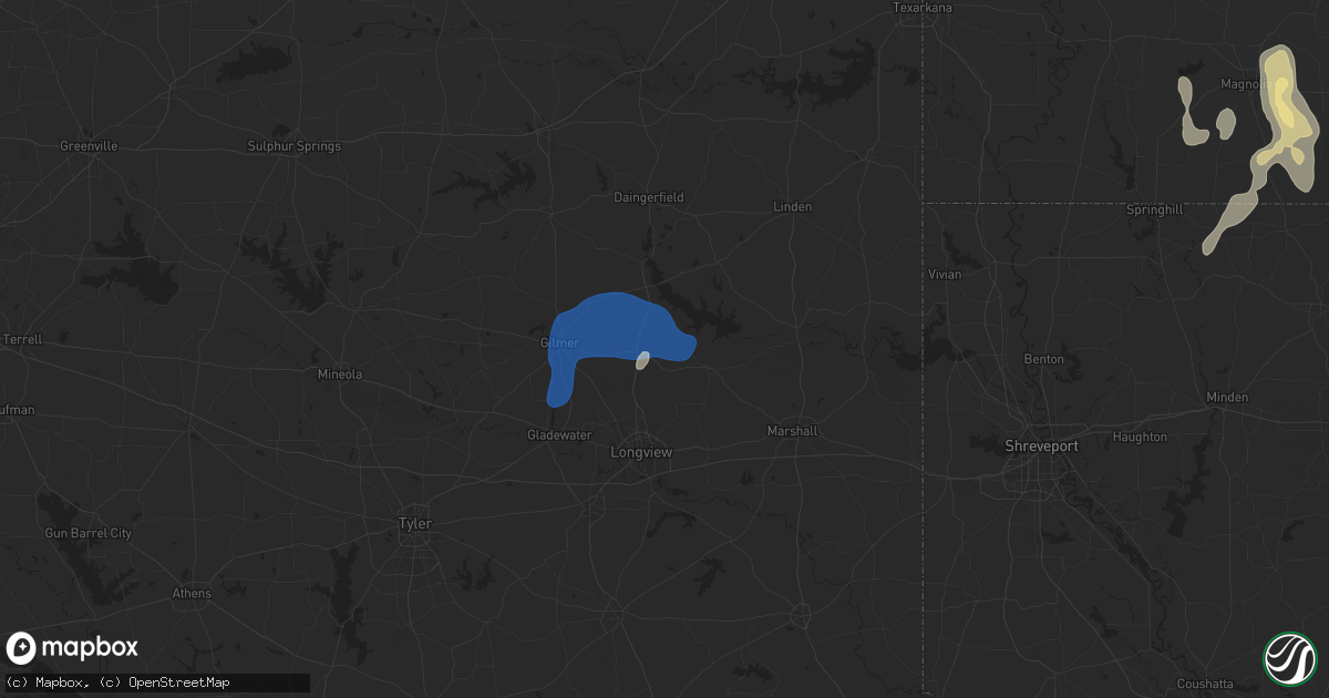 Hail map in Diana, TX on December 28, 2024