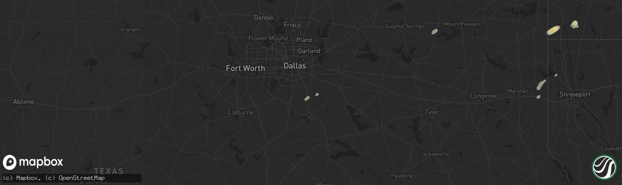 Hail map in Ferris, TX on December 28, 2024