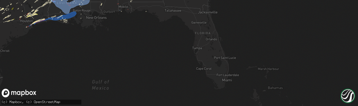 Hail map in Florida on December 28, 2024