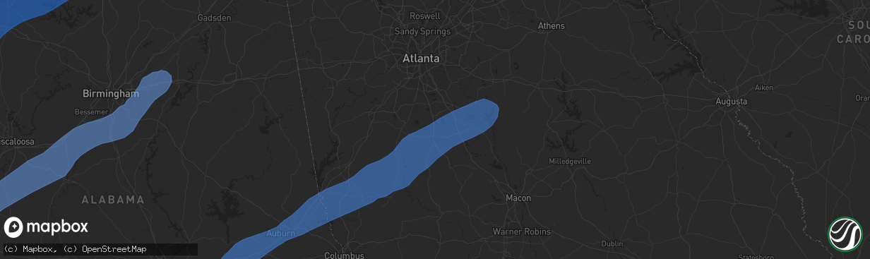 Hail map in Griffin, GA on December 28, 2024