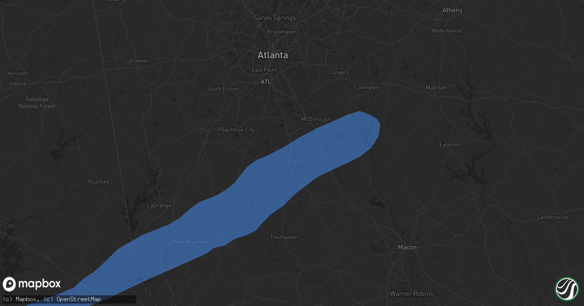 Hail map in Griffin, GA on December 28, 2024