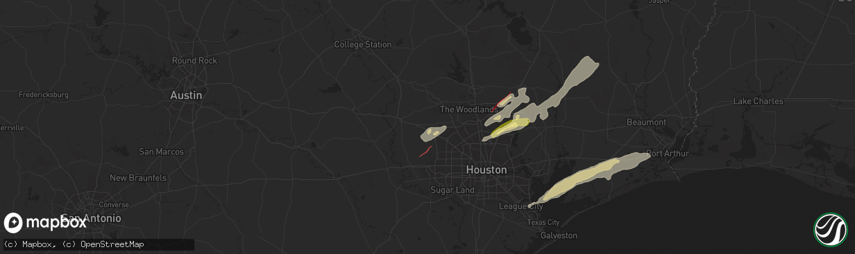 Hail map in Hockley, TX on December 28, 2024