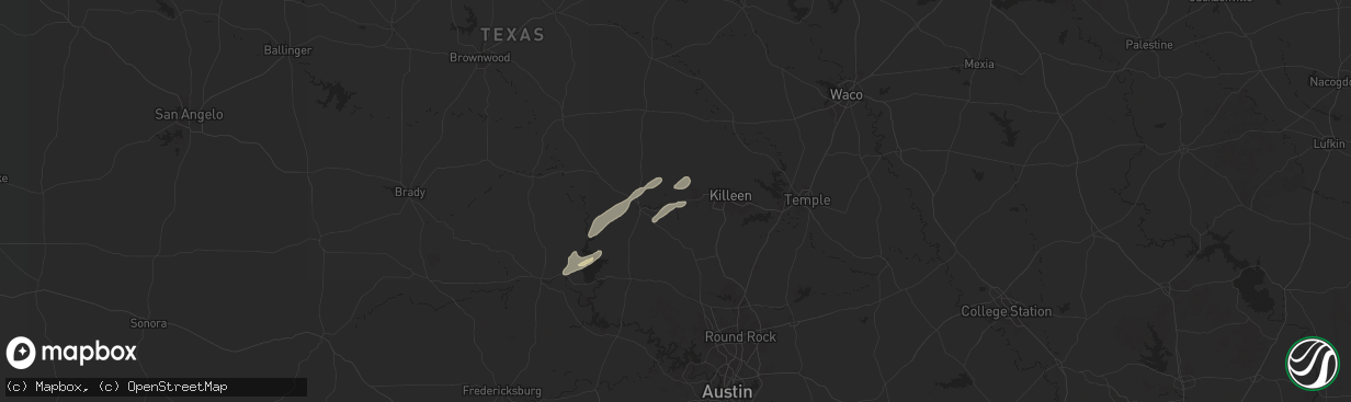 Hail map in Kempner, TX on December 28, 2024