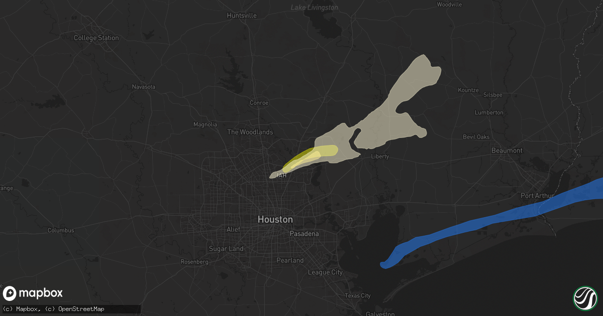 Hail map in Kingwood, TX on December 28, 2024