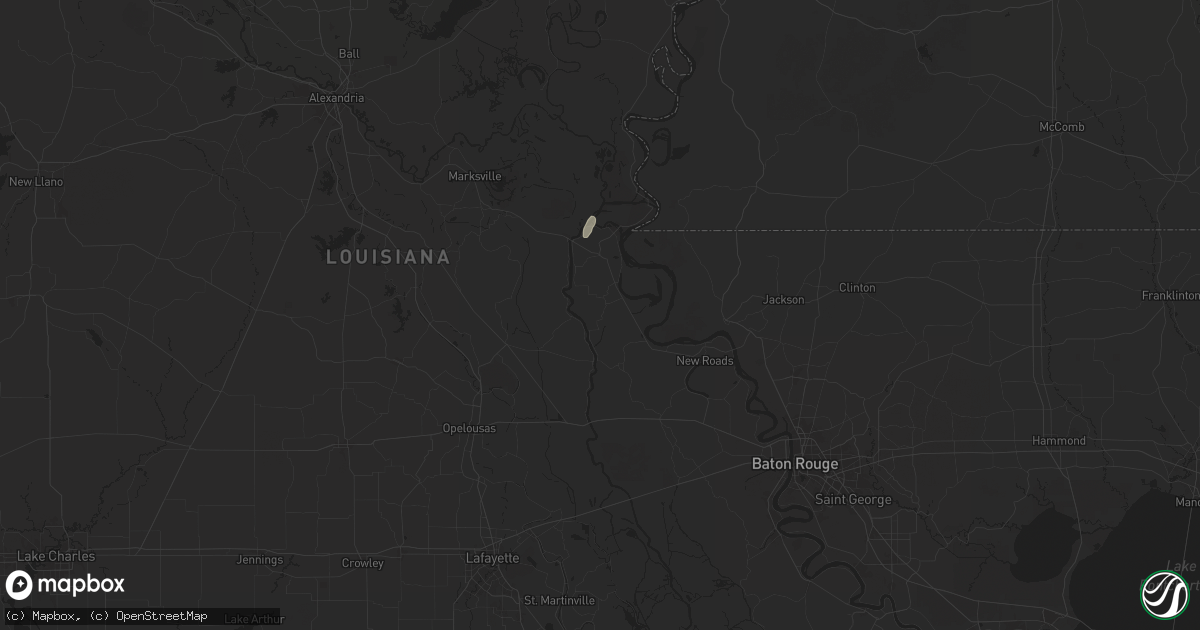 Hail map in Lettsworth, LA on December 28, 2024