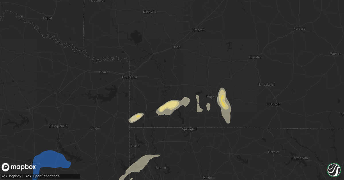 Hail map in Lewisville, AR on December 28, 2024