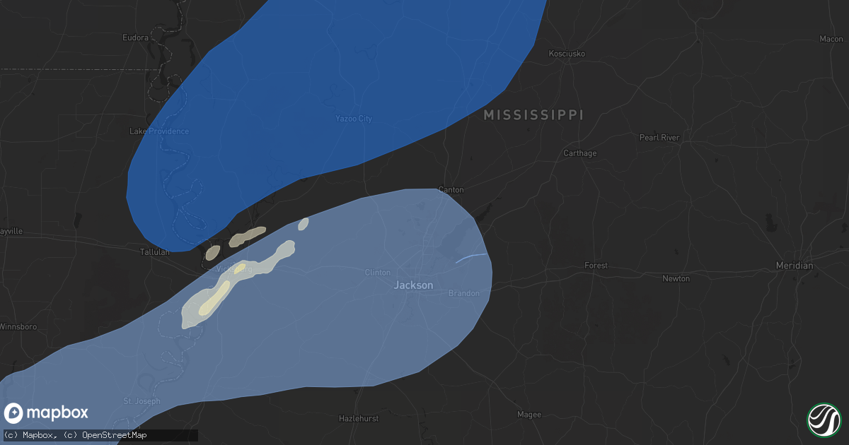 Hail map in Madison, MS on December 28, 2024