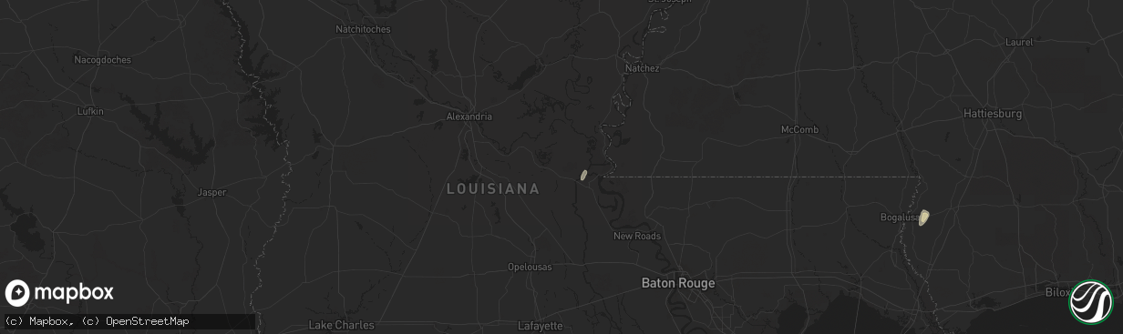 Hail map in Moreauville, LA on December 28, 2024