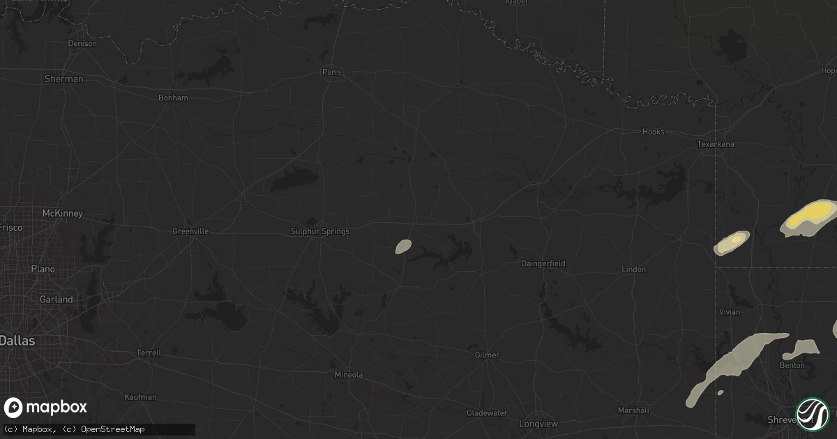 Hail map in Mount Vernon, TX on December 28, 2024