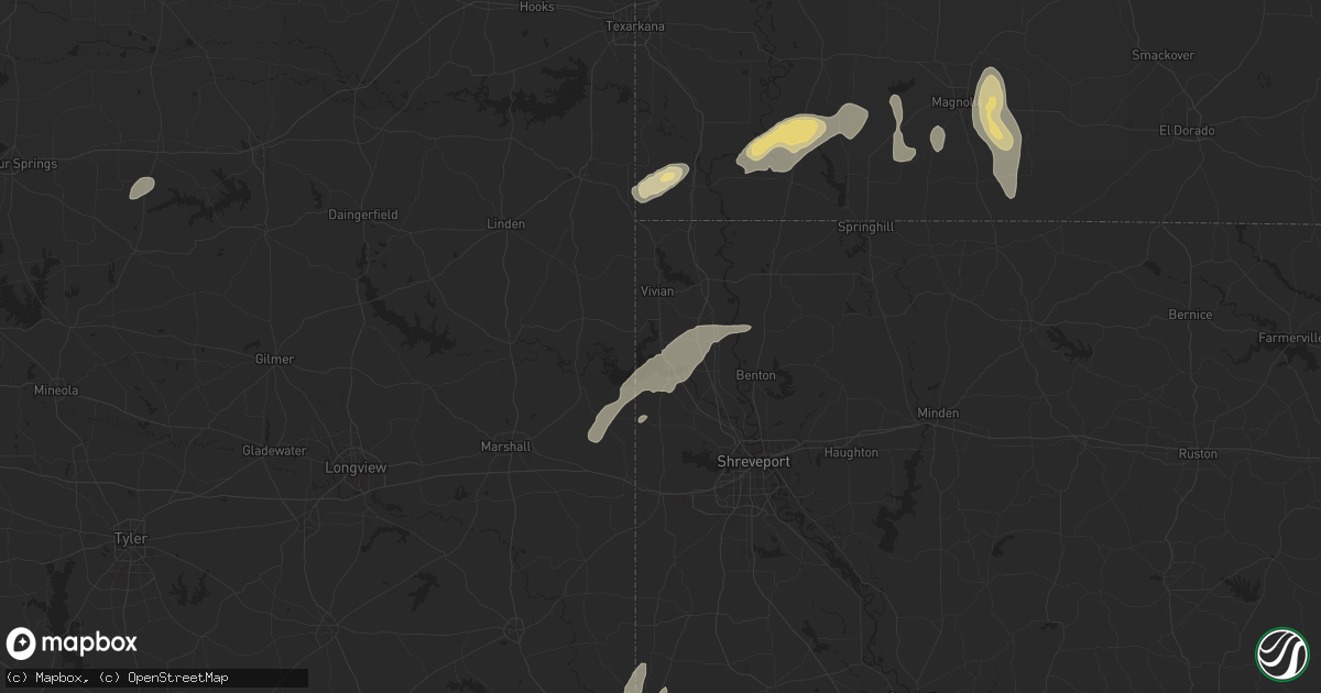 Hail map in Oil City, LA on December 28, 2024