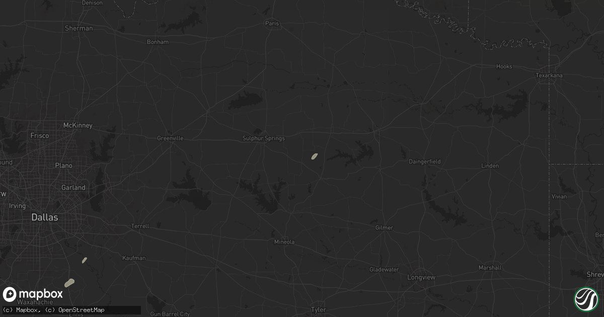 Hail map in Pickton, TX on December 28, 2024