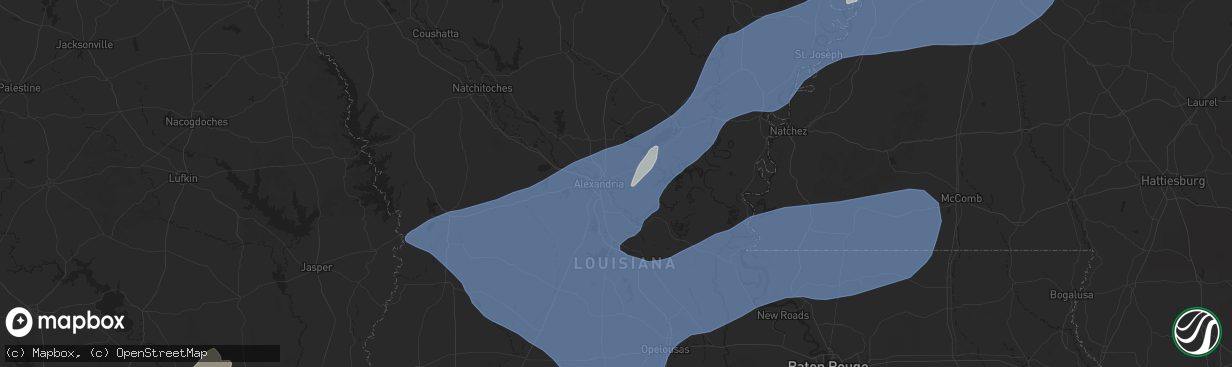 Hail map in Pineville, LA on December 28, 2024