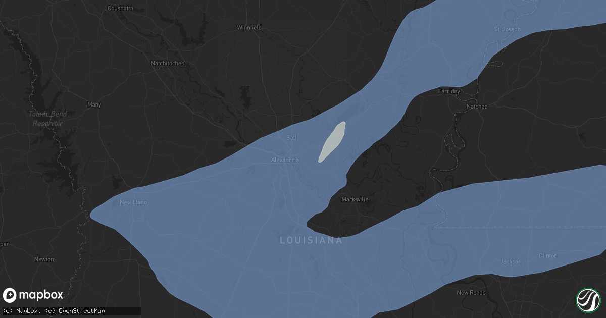 Hail map in Pineville, LA on December 28, 2024